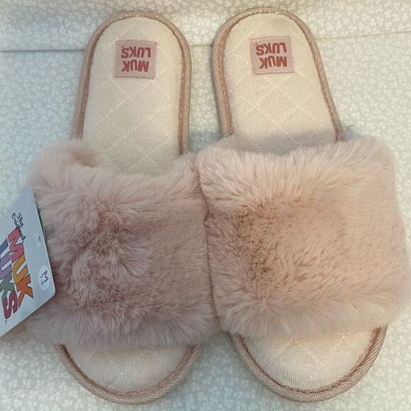 MUK LUKS ANNA Pink SCUFF SLIPPERS - Picture 1 of 11